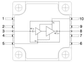 ブロック図 - MACOM CMPA0760020Fアンプ